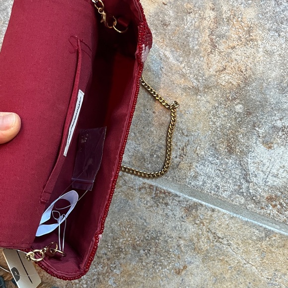 Anthropologie Beaded Petal Clutch Shoulder Bag NWT